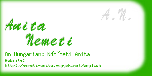 anita nemeti business card